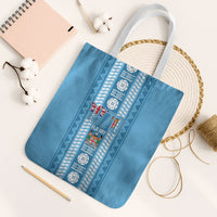 Fiji Day 1970 Tote Bag For Fiji Ever Fiji Tapa Pattern Blue