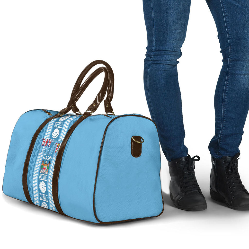 Fiji Day 1970 Travel Bag For Fiji Ever Fiji Tapa Pattern Blue