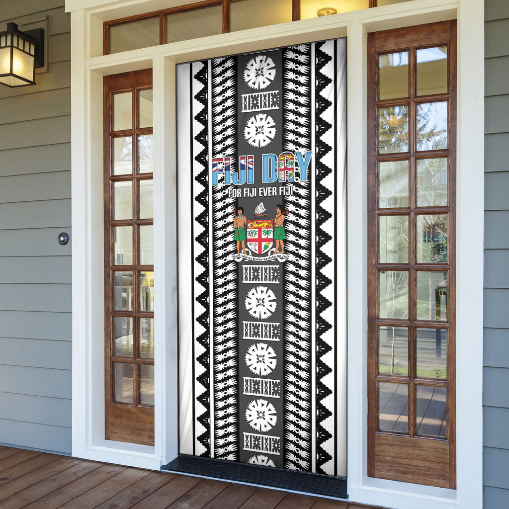 Fiji Day 1970 Door Cover For Fiji Ever Fiji Tapa Pattern White