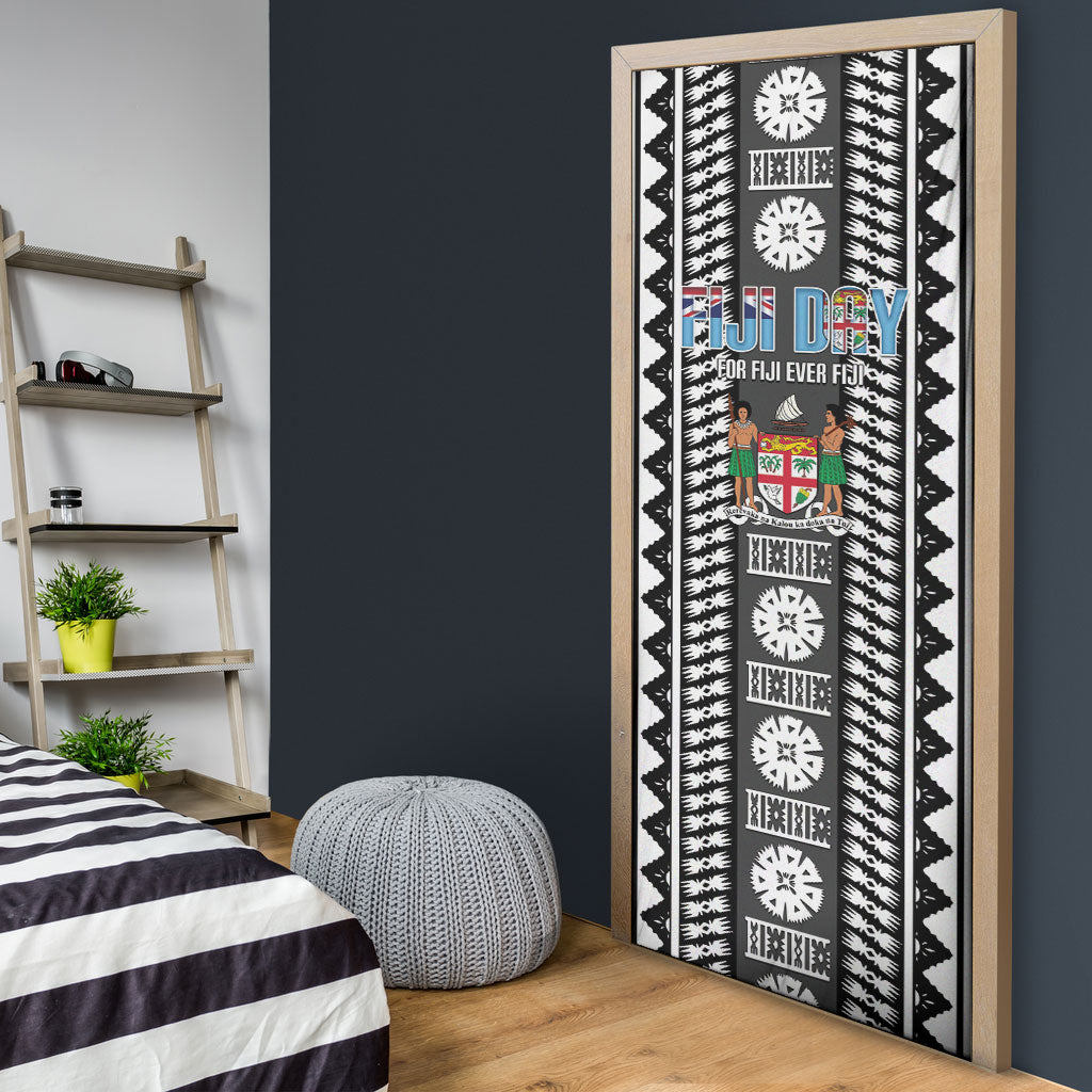Fiji Day 1970 Door Cover For Fiji Ever Fiji Tapa Pattern White
