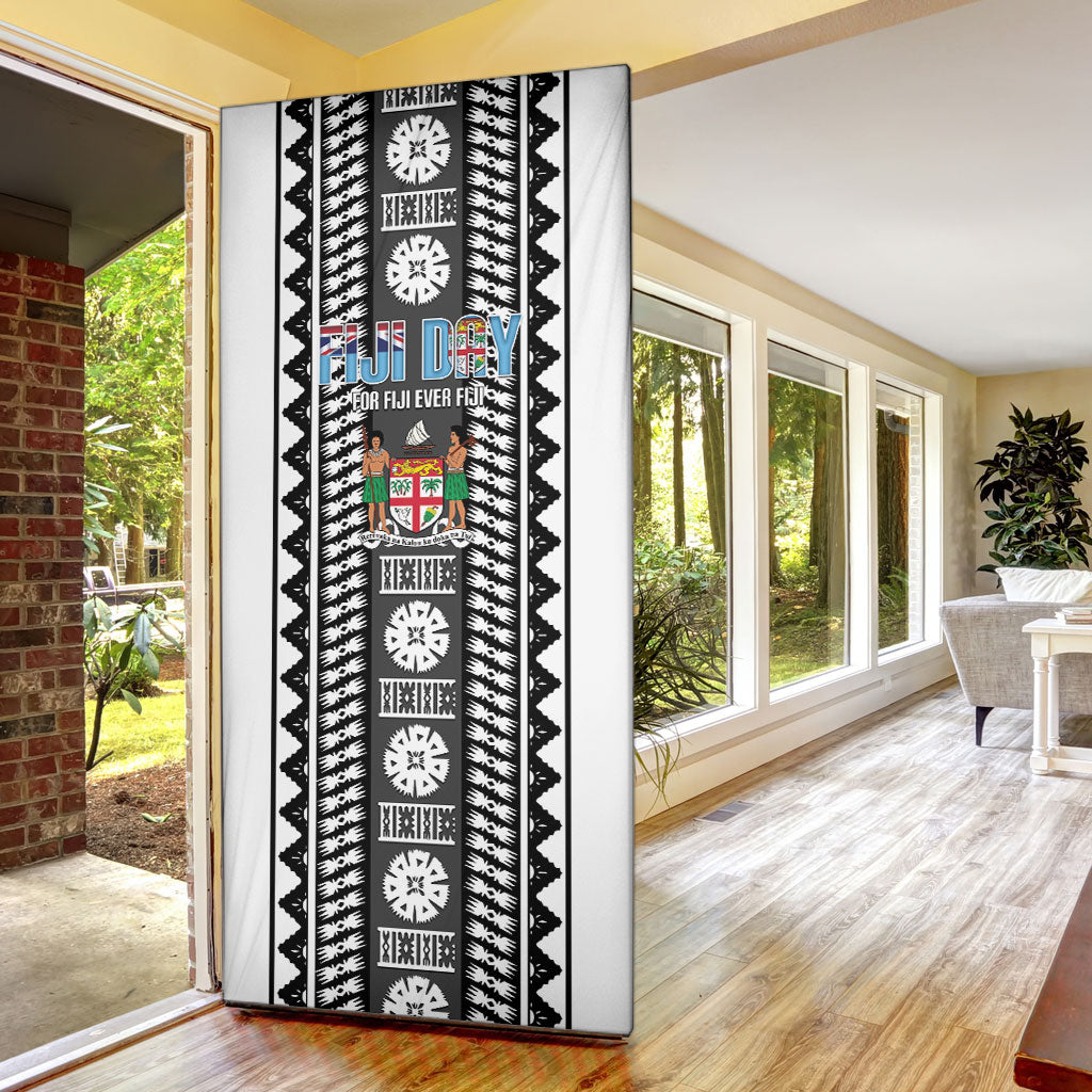 Fiji Day 1970 Door Cover For Fiji Ever Fiji Tapa Pattern White