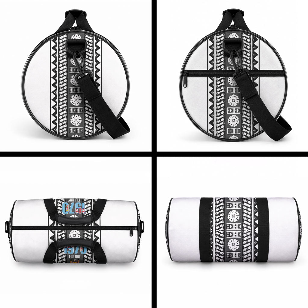Fiji Day 1970 Duffle Bag For Fiji Ever Fiji Tapa Pattern White