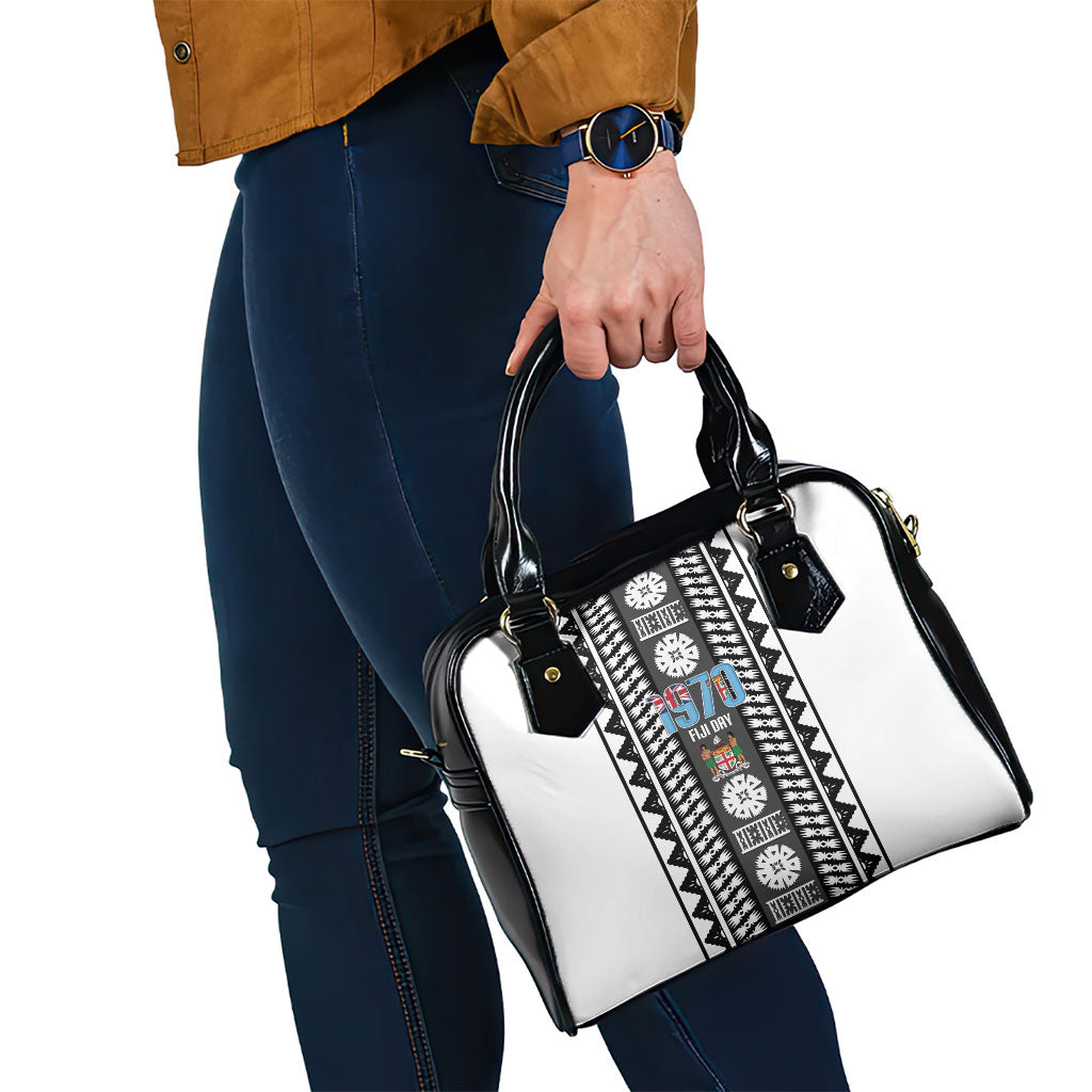 Fiji Day 1970 Shoulder Handbag For Fiji Ever Fiji Tapa Pattern White