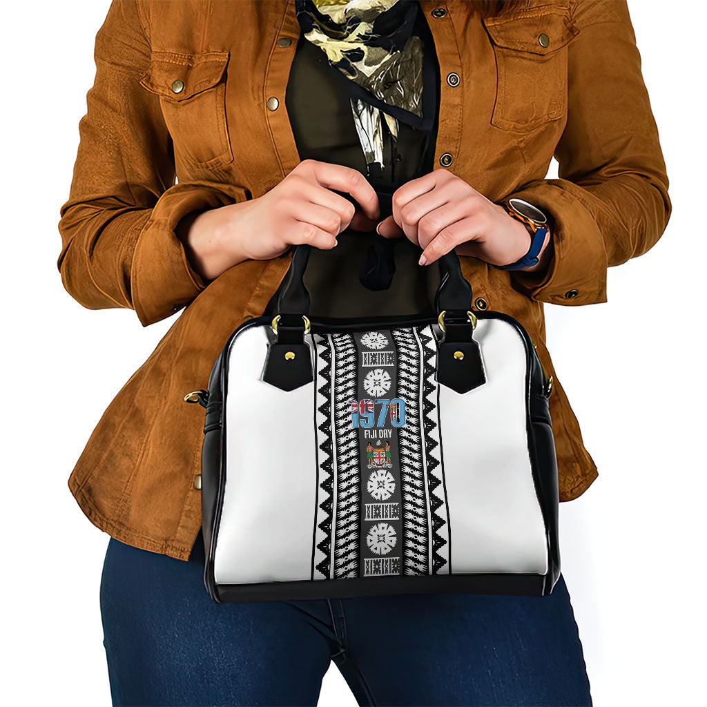 Fiji Day 1970 Shoulder Handbag For Fiji Ever Fiji Tapa Pattern White