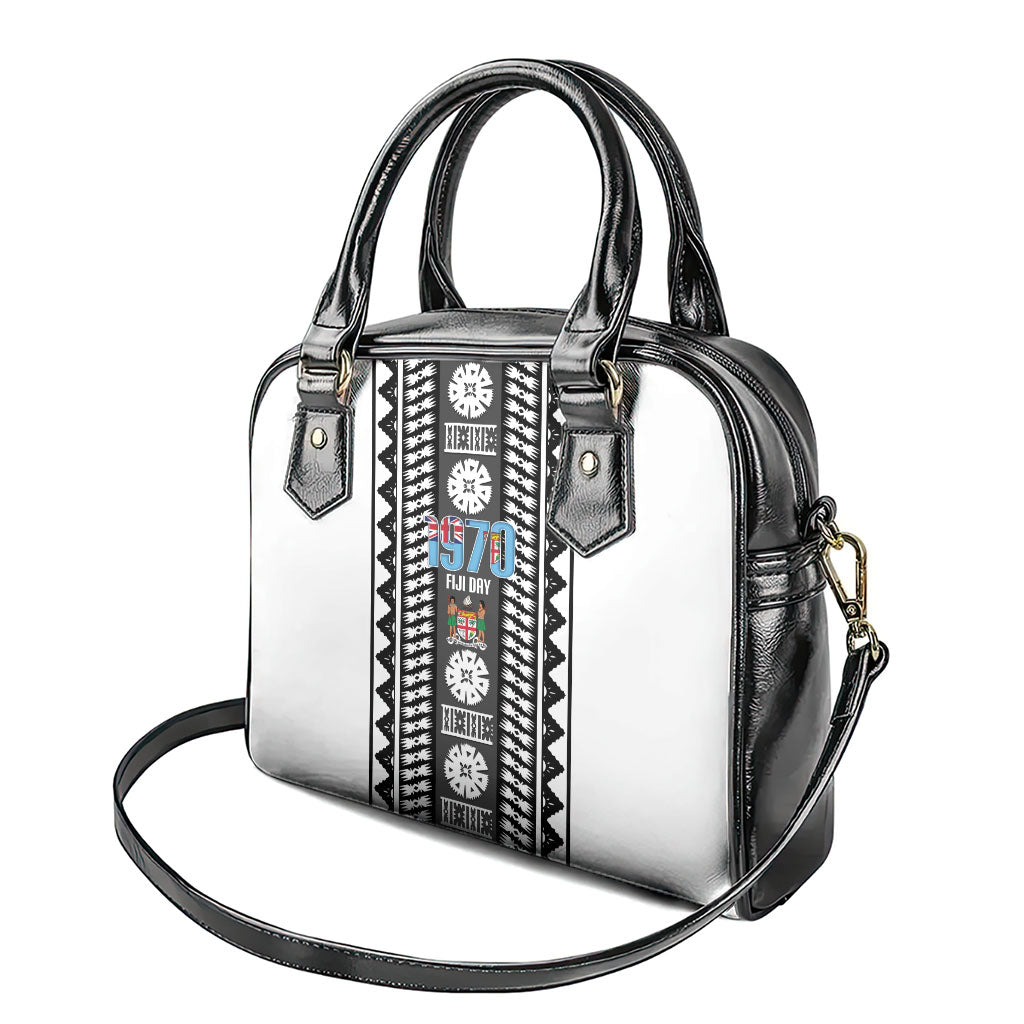 Fiji Day 1970 Shoulder Handbag For Fiji Ever Fiji Tapa Pattern White