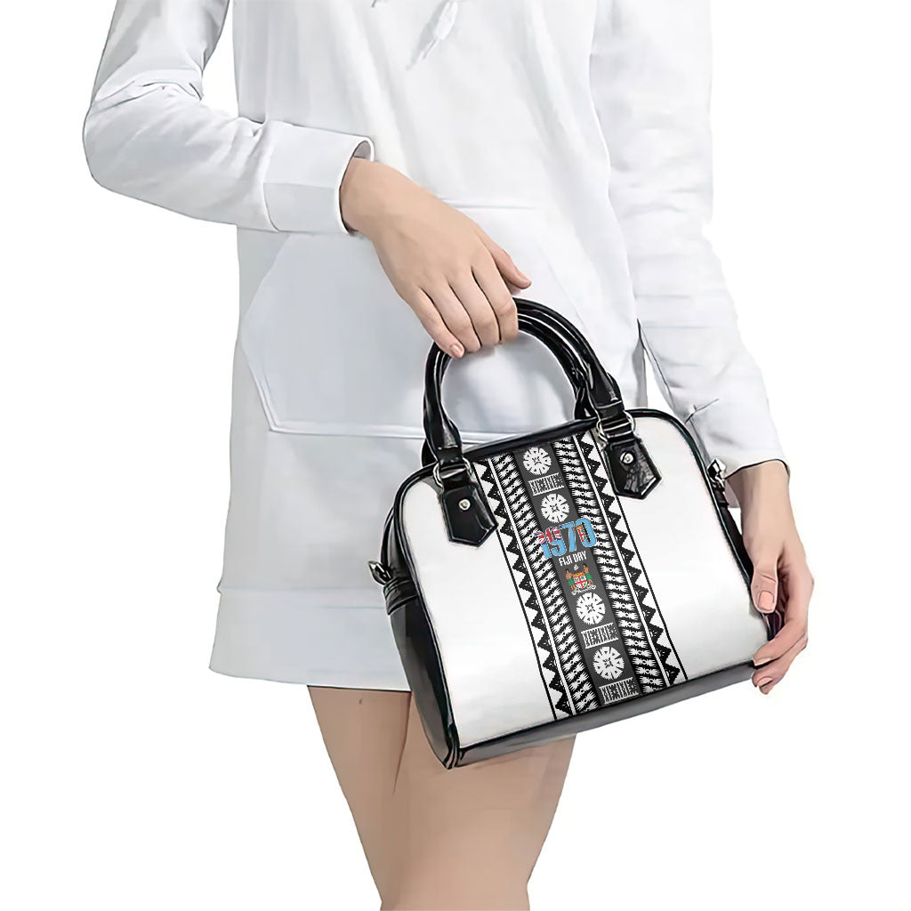 Fiji Day 1970 Shoulder Handbag For Fiji Ever Fiji Tapa Pattern White