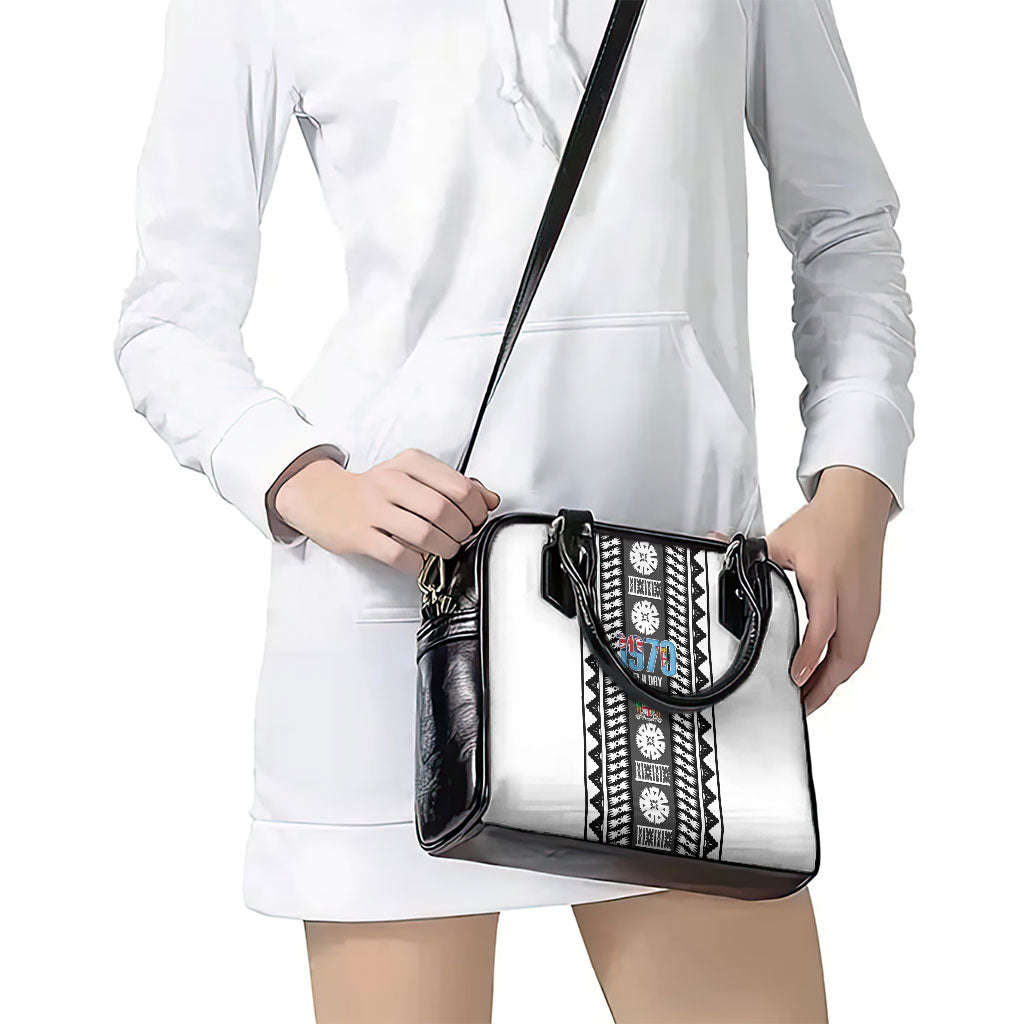 Fiji Day 1970 Shoulder Handbag For Fiji Ever Fiji Tapa Pattern White