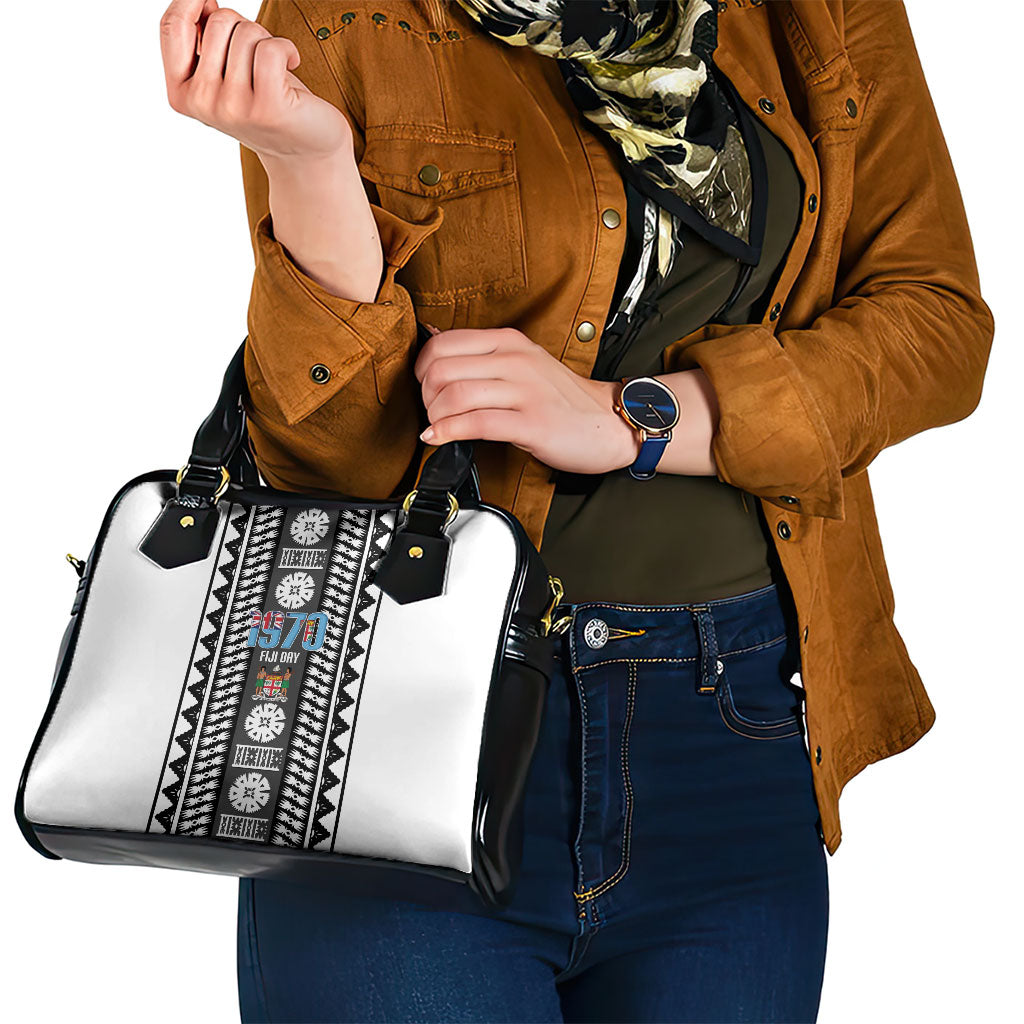 Fiji Day 1970 Shoulder Handbag For Fiji Ever Fiji Tapa Pattern White