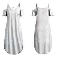 Tonga White Sunday Couples Matching Summer Maxi Dress and Long Sleeve Button Shirt Fakame Tongan Ngatu Turtle