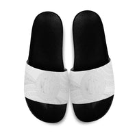 Tonga White Sunday Slide Sandals Fakame Tongan Ngatu Turtle