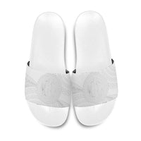 Tonga White Sunday Slide Sandals Fakame Tongan Ngatu Turtle