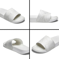 Tonga White Sunday Slide Sandals Fakame Tongan Ngatu Turtle