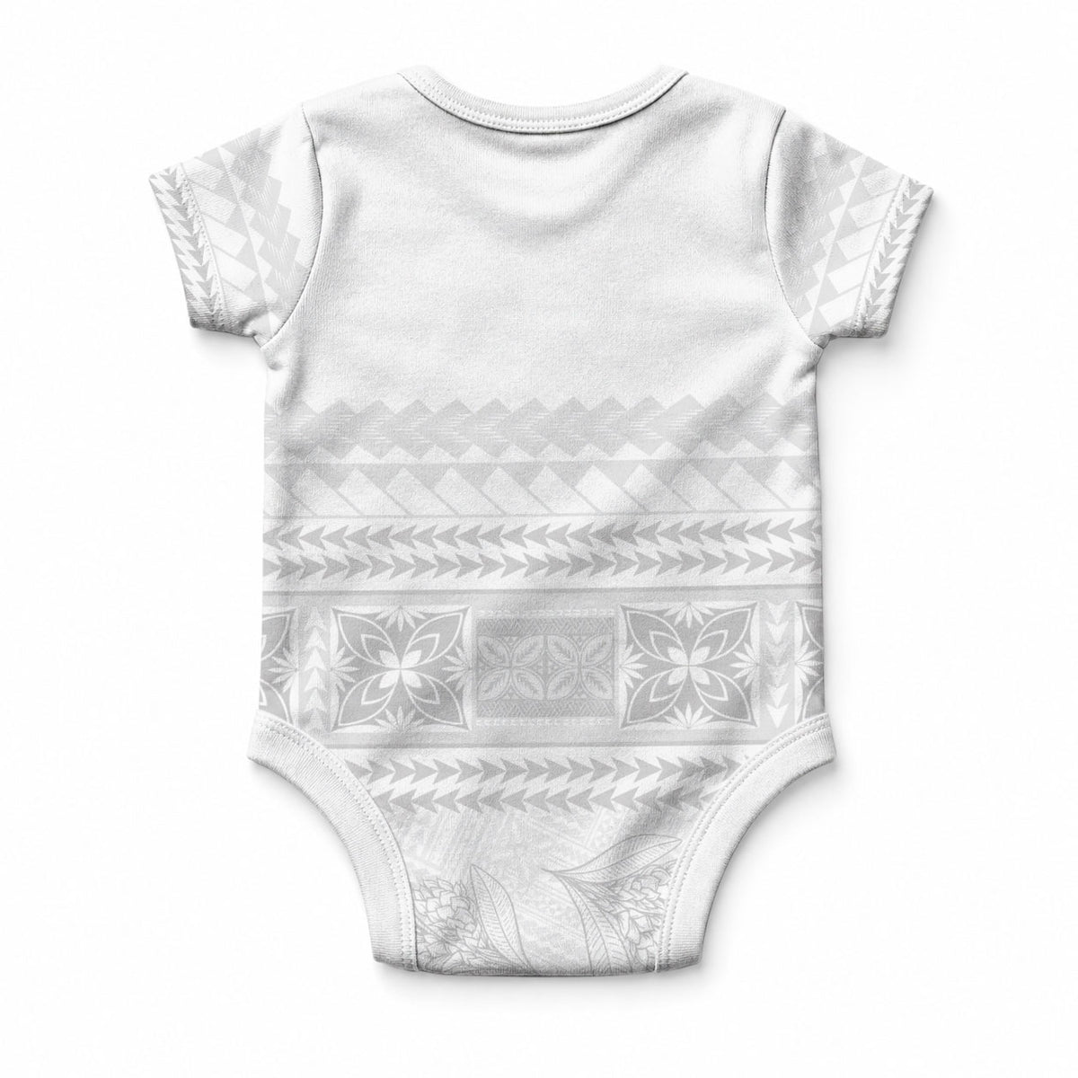 Samoa White Sunday Baby Onesie Lotu Tamaiti Samoan Siapo Teuila Flowers