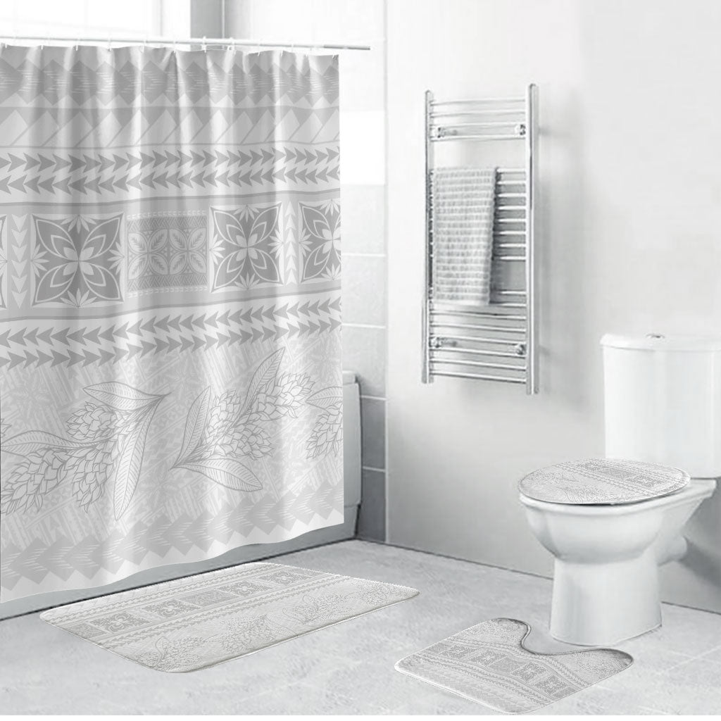 Samoa White Sunday Bathroom Set Lotu Tamaiti Samoan Siapo Teuila Flowers
