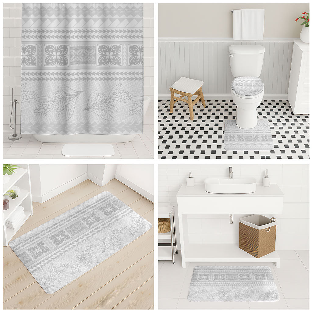 Samoa White Sunday Bathroom Set Lotu Tamaiti Samoan Siapo Teuila Flowers
