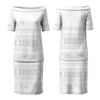 Samoa White Sunday Couples Matching Puletasi and Hawaiian Shirt Lotu Tamaiti Samoan Siapo Teuila Flowers