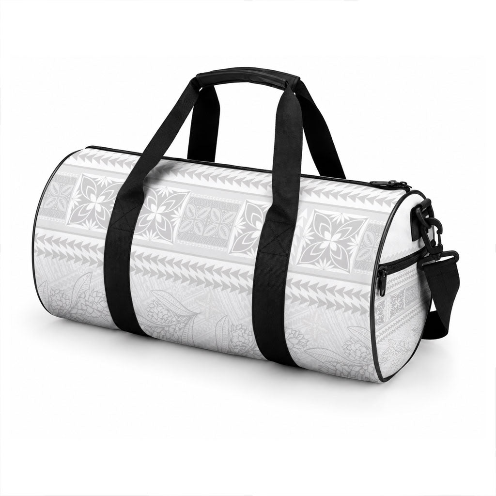 Samoa White Sunday Duffle Bag Lotu Tamaiti Samoan Siapo Teuila Flowers