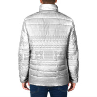 Samoa White Sunday Padded Jacket Lotu Tamaiti Samoan Siapo Teuila Flowers