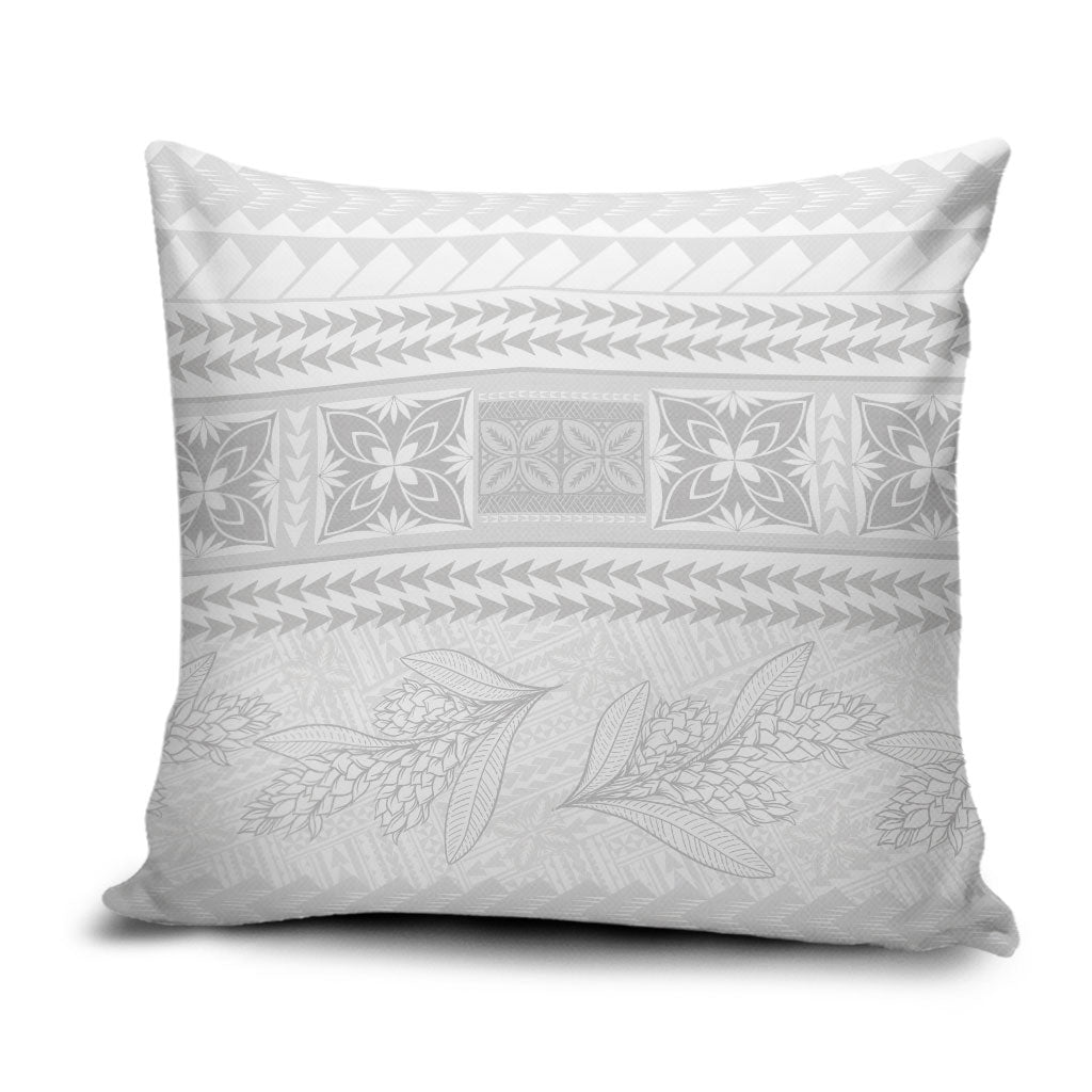 Samoa White Sunday Pillow Cover Lotu Tamaiti Samoan Siapo Teuila Flowers