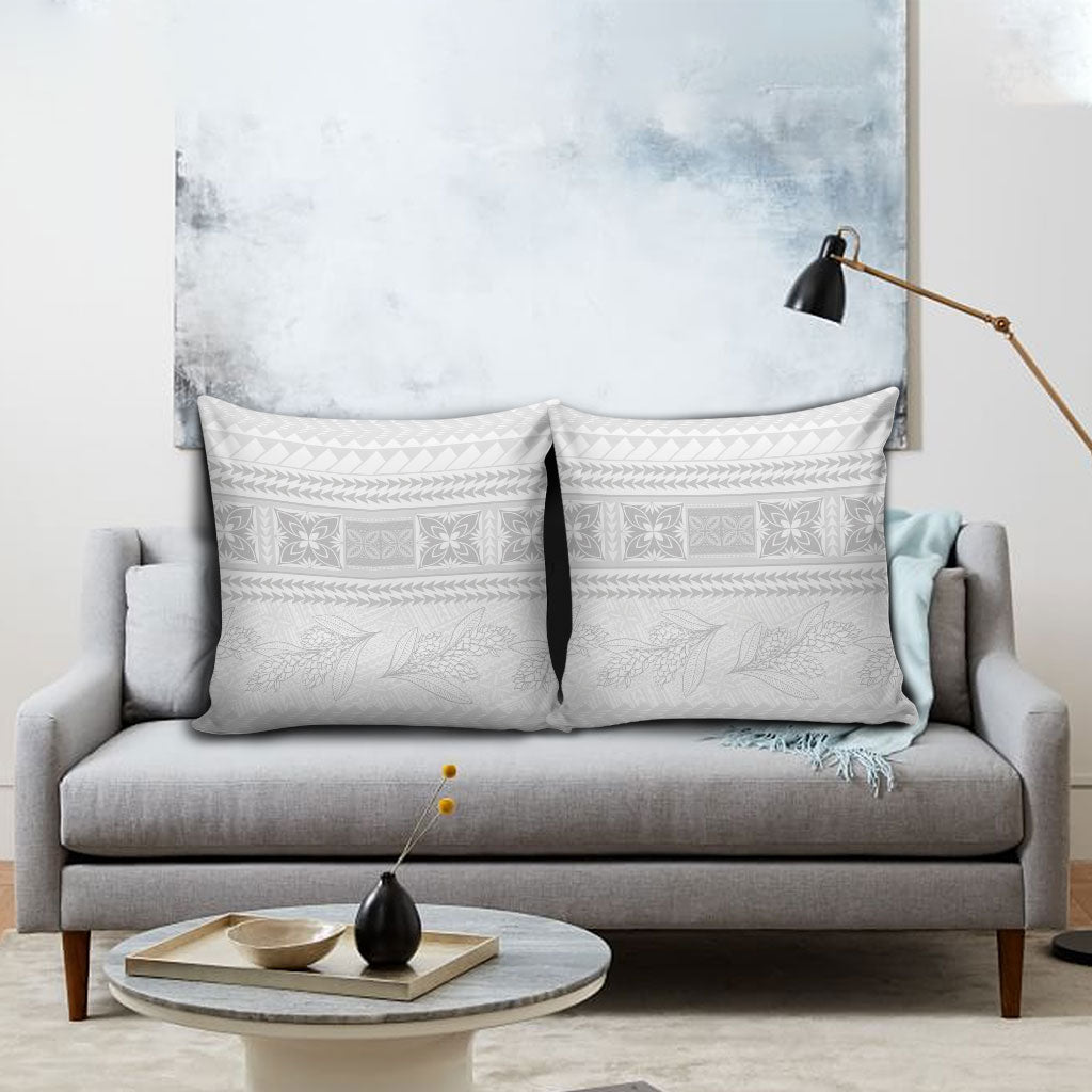 Samoa White Sunday Pillow Cover Lotu Tamaiti Samoan Siapo Teuila Flowers