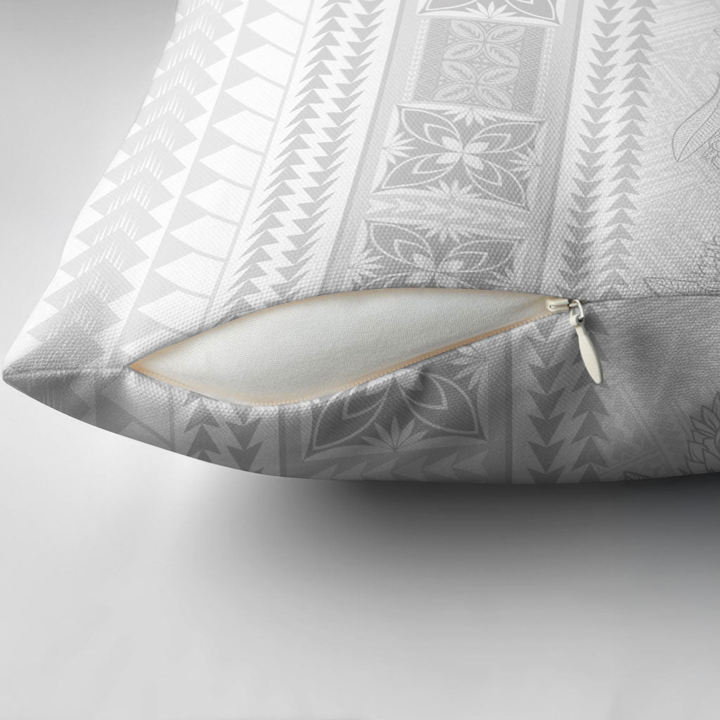 Samoa White Sunday Pillow Cover Lotu Tamaiti Samoan Siapo Teuila Flowers