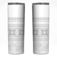 Samoa White Sunday Skinny Tumbler Lotu Tamaiti Samoan Siapo Teuila Flowers