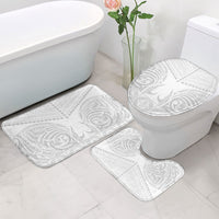 Niue White Sunday Bathroom Set Aho Tapu Fanau Hiapo Pattern