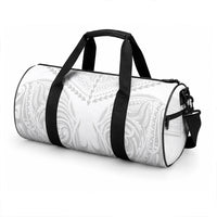 Niue White Sunday Duffle Bag Aho Tapu Fanau Hiapo Pattern