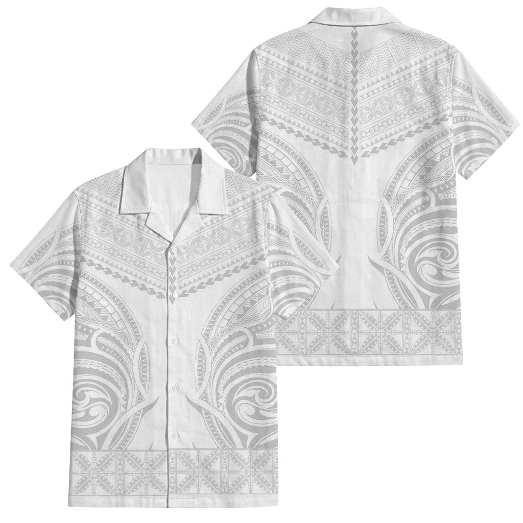 Niue White Sunday Family Matching Long Sleeve Bodycon Dress and Hawaiian Shirt Aho Tapu Fanau Hiapo Pattern