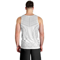 Niue White Sunday Men Tank Top Aho Tapu Fanau Hiapo Pattern