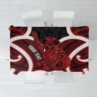 Whero Aotearoa Atua Tumatauenga Personalised Tablecloth Maori God Of War Tiki With Taiaha