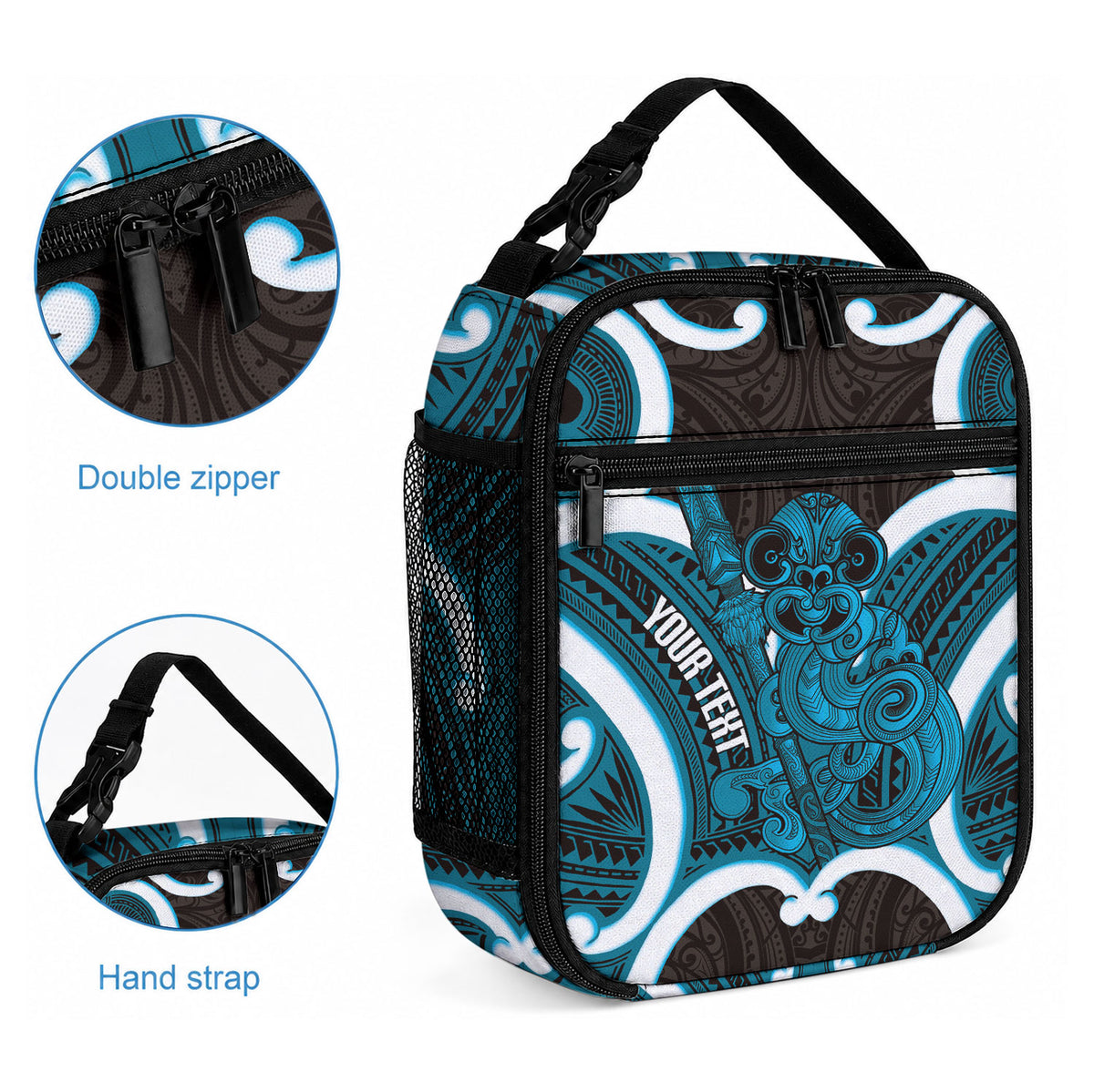 Kikorangi Aotearoa Atua Tumatauenga Personalised Lunch Bag Maori God Of War Tiki With Taiaha