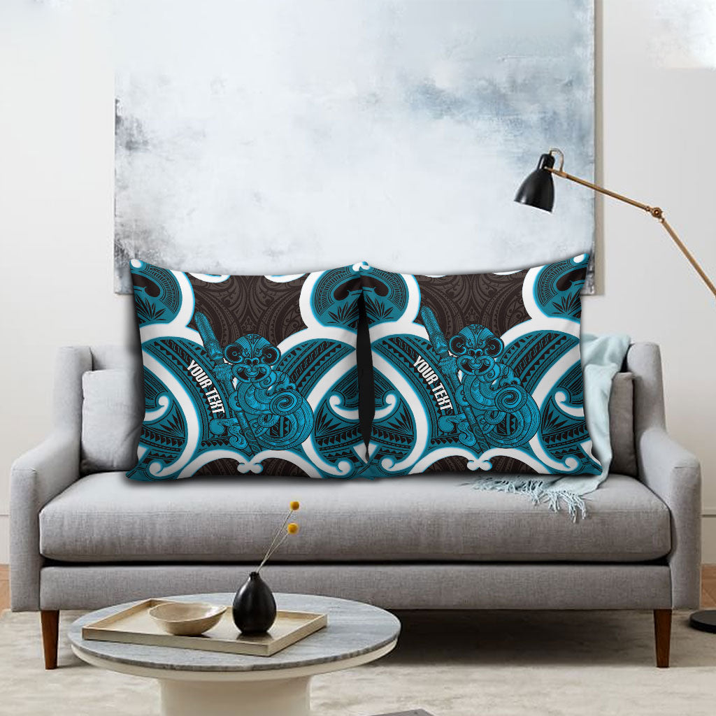 Kikorangi Aotearoa Atua Tumatauenga Personalised Pillow Cover Maori God Of War Tiki With Taiaha