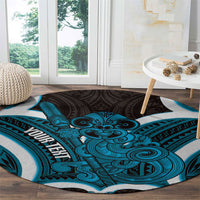 Kikorangi Aotearoa Atua Tumatauenga Personalised Round Carpet Maori God Of War Tiki With Taiaha