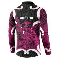 Mawhero Aotearoa Atua Tumatauenga Personalised Button Sweatshirt Maori God Of War Tiki With Taiaha
