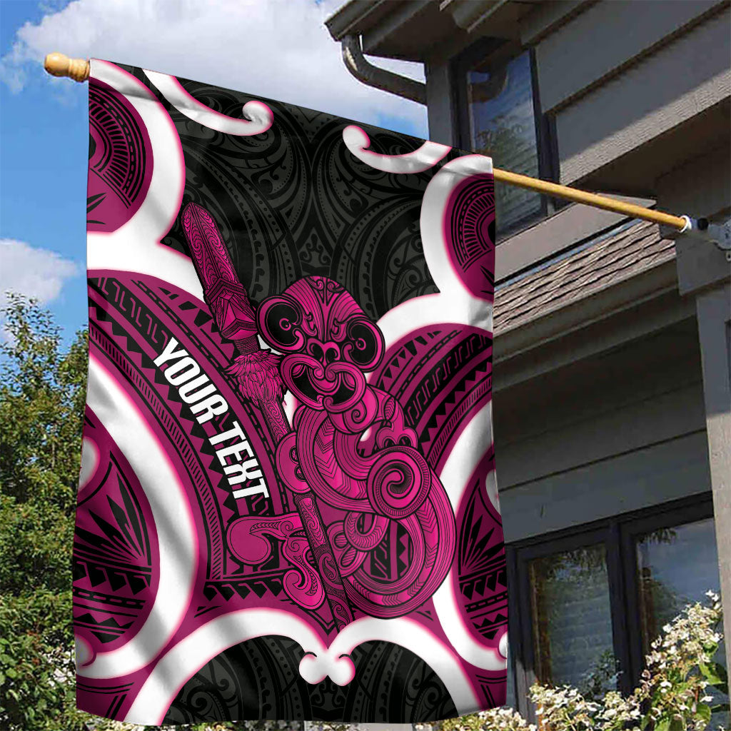 Mawhero Aotearoa Atua Tumatauenga Personalised Garden Flag Maori God Of War Tiki With Taiaha