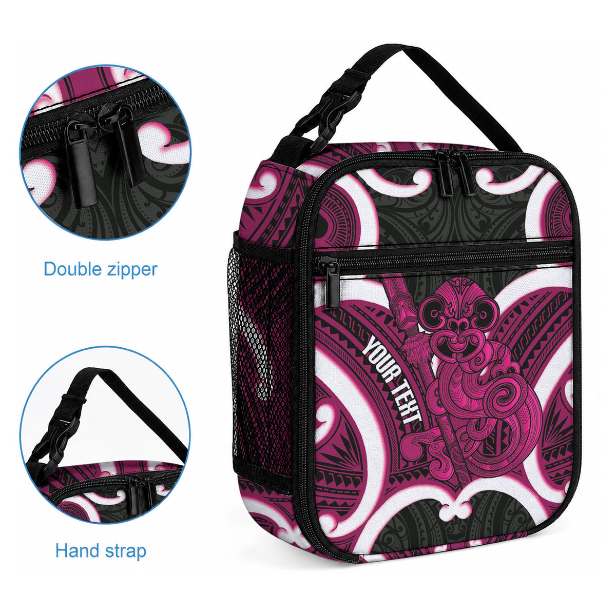 Mawhero Aotearoa Atua Tumatauenga Personalised Lunch Bag Maori God Of War Tiki With Taiaha