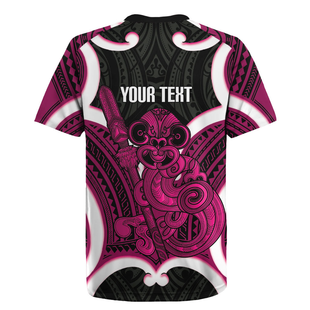 Mawhero Aotearoa Atua Tumatauenga Personalised Rugby Jersey Maori God Of War Tiki With Taiaha