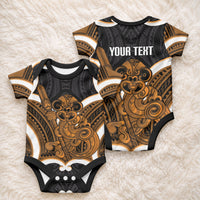 Karaka Aotearoa Atua Tumatauenga Personalised Baby Onesie Maori God Of War Tiki With Taiaha