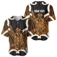 Karaka Aotearoa Atua Tumatauenga Personalised Baseball Jersey Maori God Of War Tiki With Taiaha