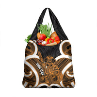 Karaka Aotearoa Atua Tumatauenga Personalised Grocery Bag Maori God Of War Tiki With Taiaha