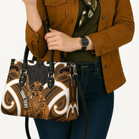 Karaka Aotearoa Atua Tumatauenga Personalised Leather Bag Maori God Of War Tiki With Taiaha LT14 - Polynesian Pride