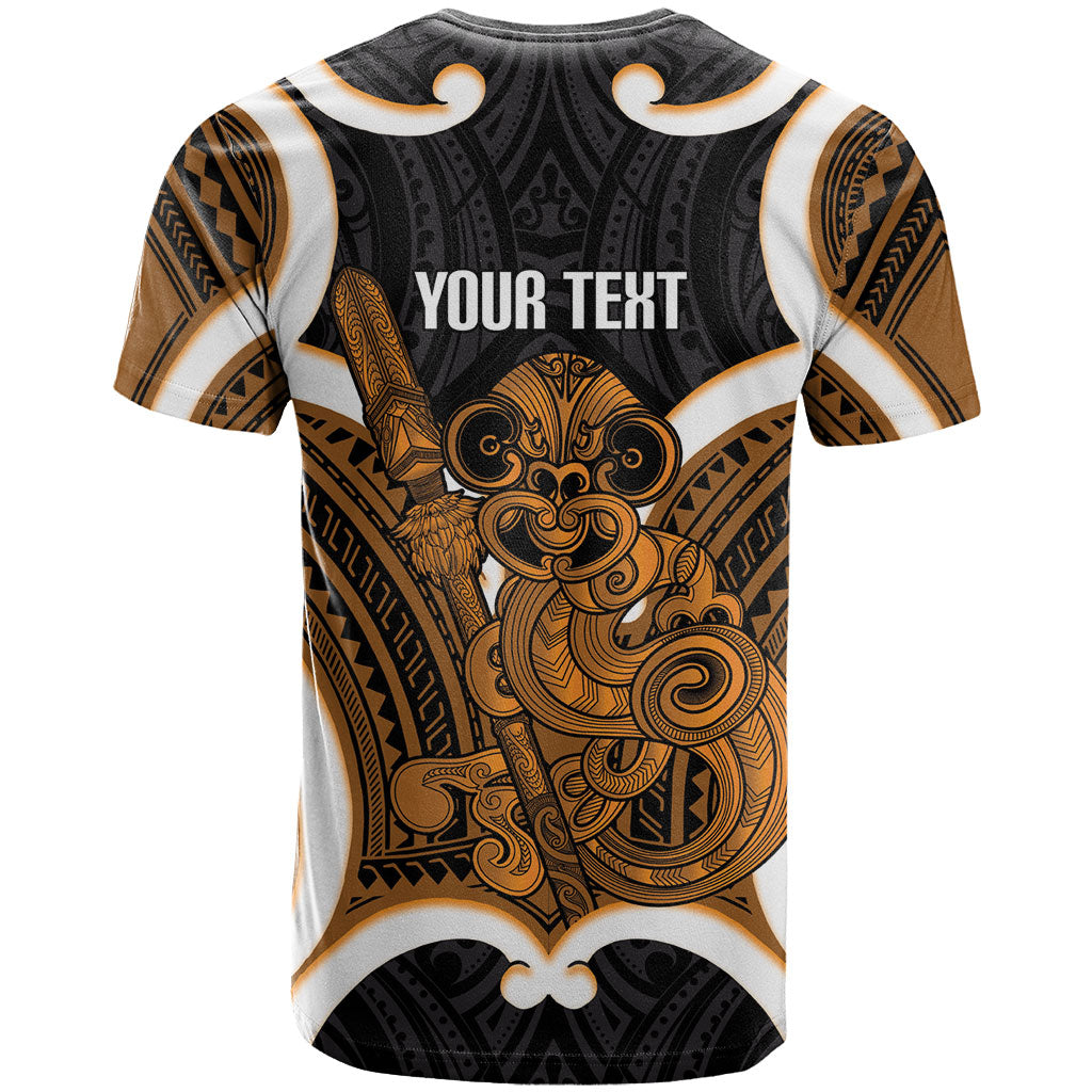 Karaka Aotearoa Atua Tumatauenga Personalised T Shirt Maori God Of War Tiki With Taiaha