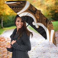 Karaka Aotearoa Atua Tumatauenga Personalised Umbrella Maori God Of War Tiki With Taiaha LT14 - Polynesian Pride