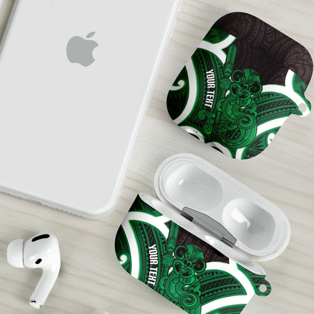 Kakariki Aotearoa Atua Tumatauenga Personalised AirPods Case Maori God Of War Tiki With Taiaha LT14 - Polynesian Pride