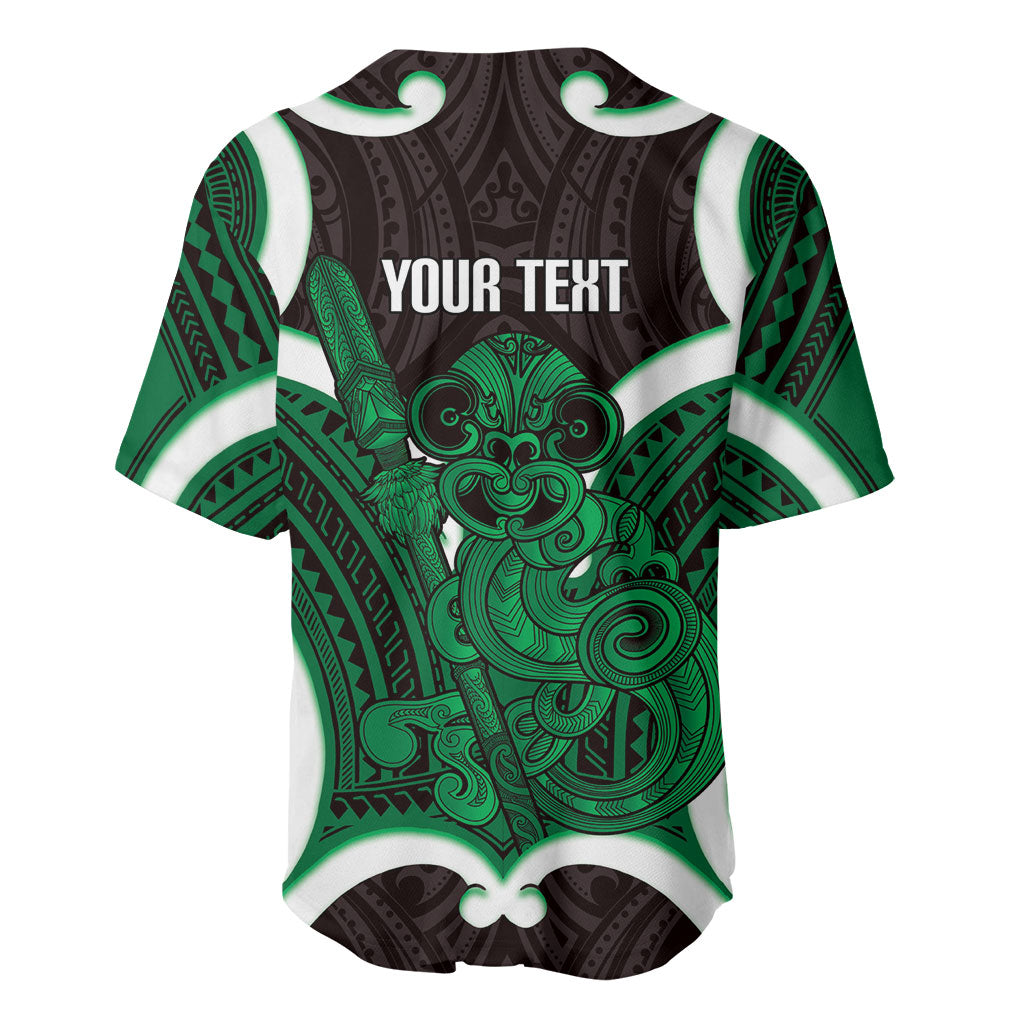 Kakariki Aotearoa Atua Tumatauenga Personalised Baseball Jersey Maori God Of War Tiki With Taiaha LT14 - Polynesian Pride