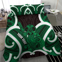 Kakariki Aotearoa Atua Tumatauenga Personalised Bedding Set Maori God Of War Tiki With Taiaha LT14 - Polynesian Pride