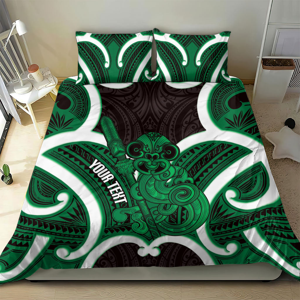 Kakariki Aotearoa Atua Tumatauenga Personalised Bedding Set Maori God Of War Tiki With Taiaha LT14 - Polynesian Pride