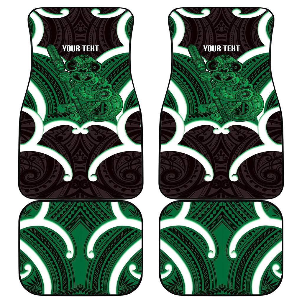 Kakariki Aotearoa Atua Tumatauenga Personalised Car Mats Maori God Of War Tiki With Taiaha LT14 - Polynesian Pride