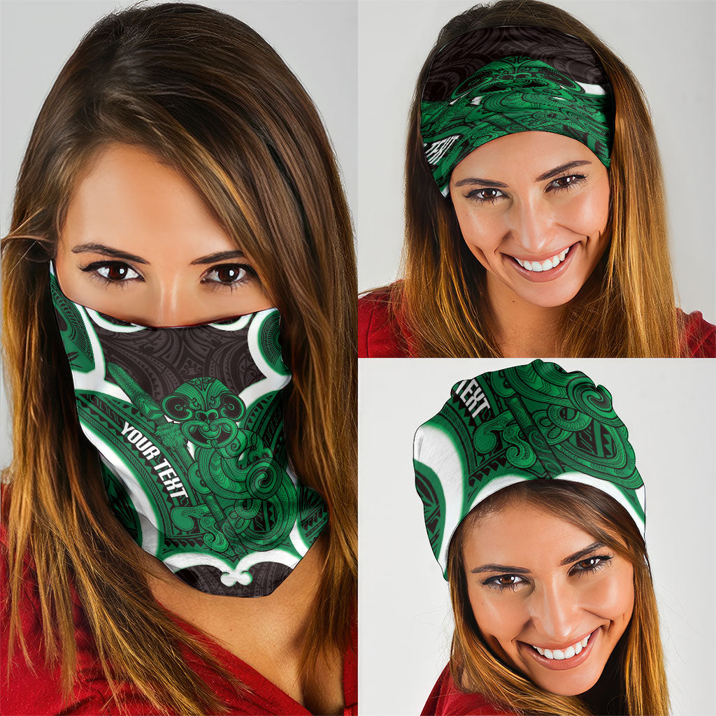 Kakariki Aotearoa Atua Tumatauenga Personalised Neck Gaiter Maori God Of War Tiki With Taiaha LT14 - Polynesian Pride